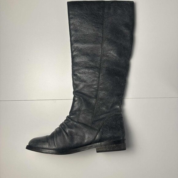 Zigi Soho “Mixer” Distressed Dark Grey Leather Tall Boots – Size 9 - Picture 3 of 13